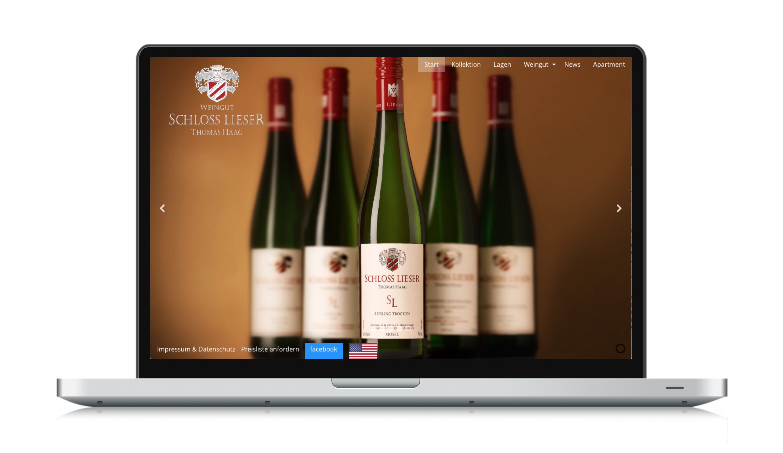 Webdesign für das Weingut Schloss Lieser des Winzer Thomas Haag